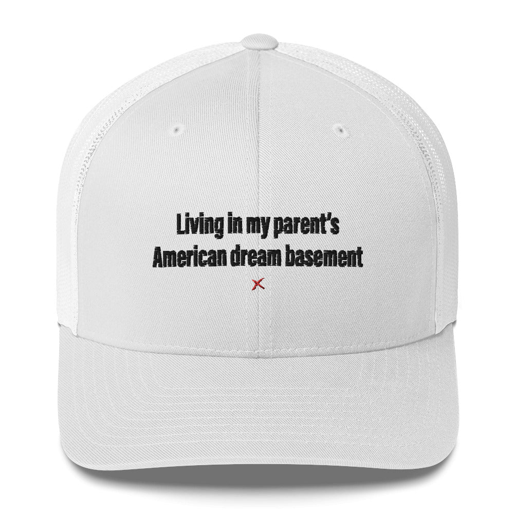 Living in my parent's American dream basement - Hat