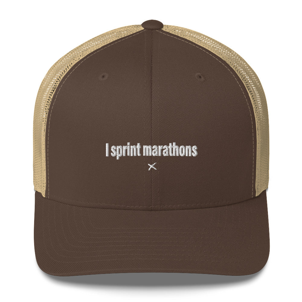 I sprint marathons - Hat