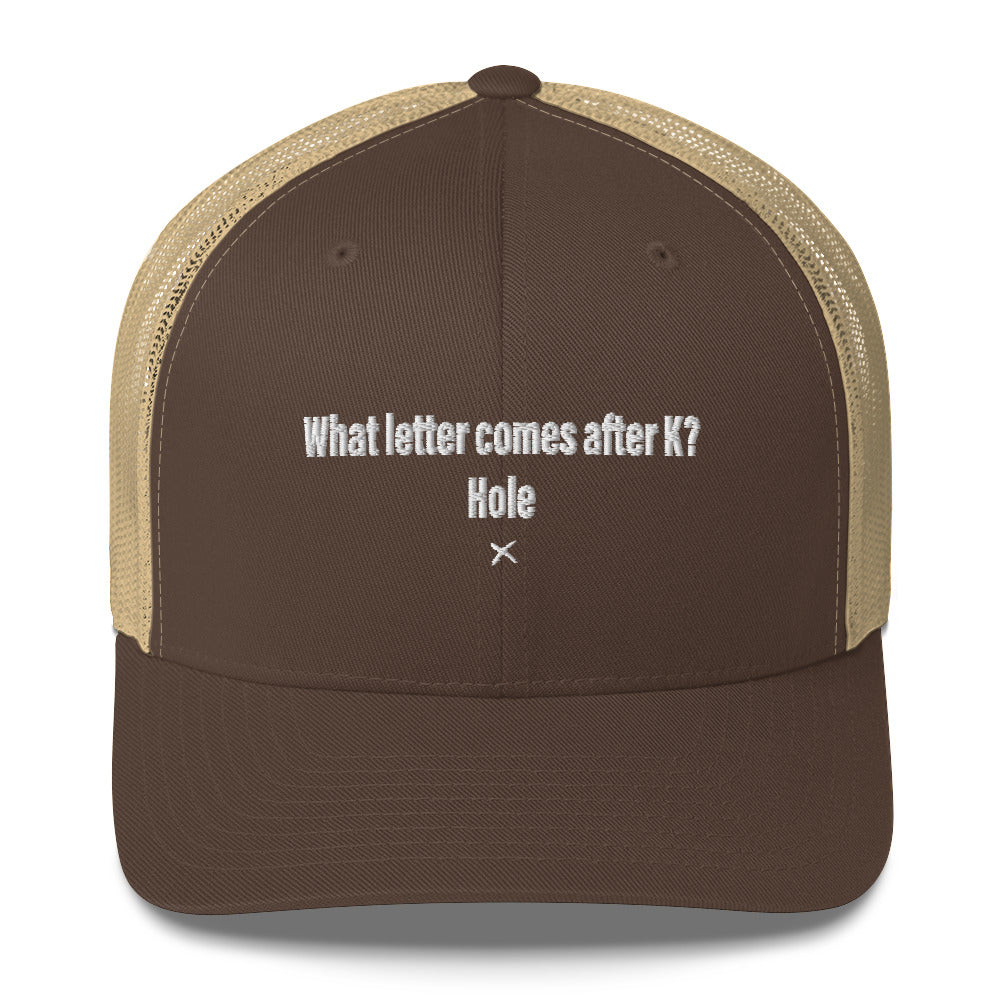 What letter comes after K? Hole - Hat