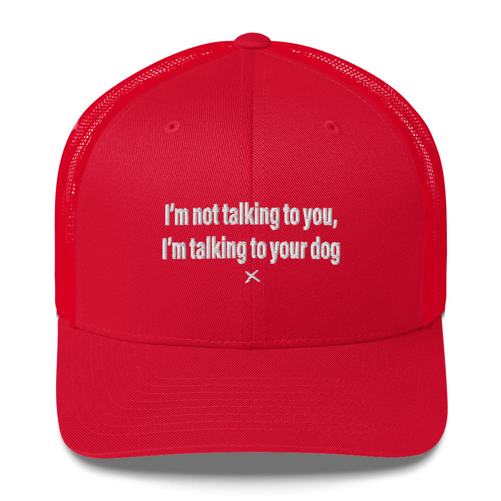 I'm not talking to you, I'm talking to your dog - Hat