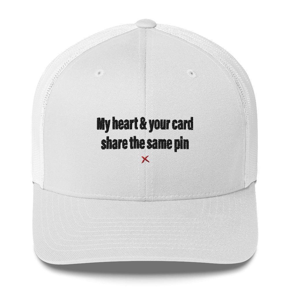 My heart & your card share the same pin - Hat