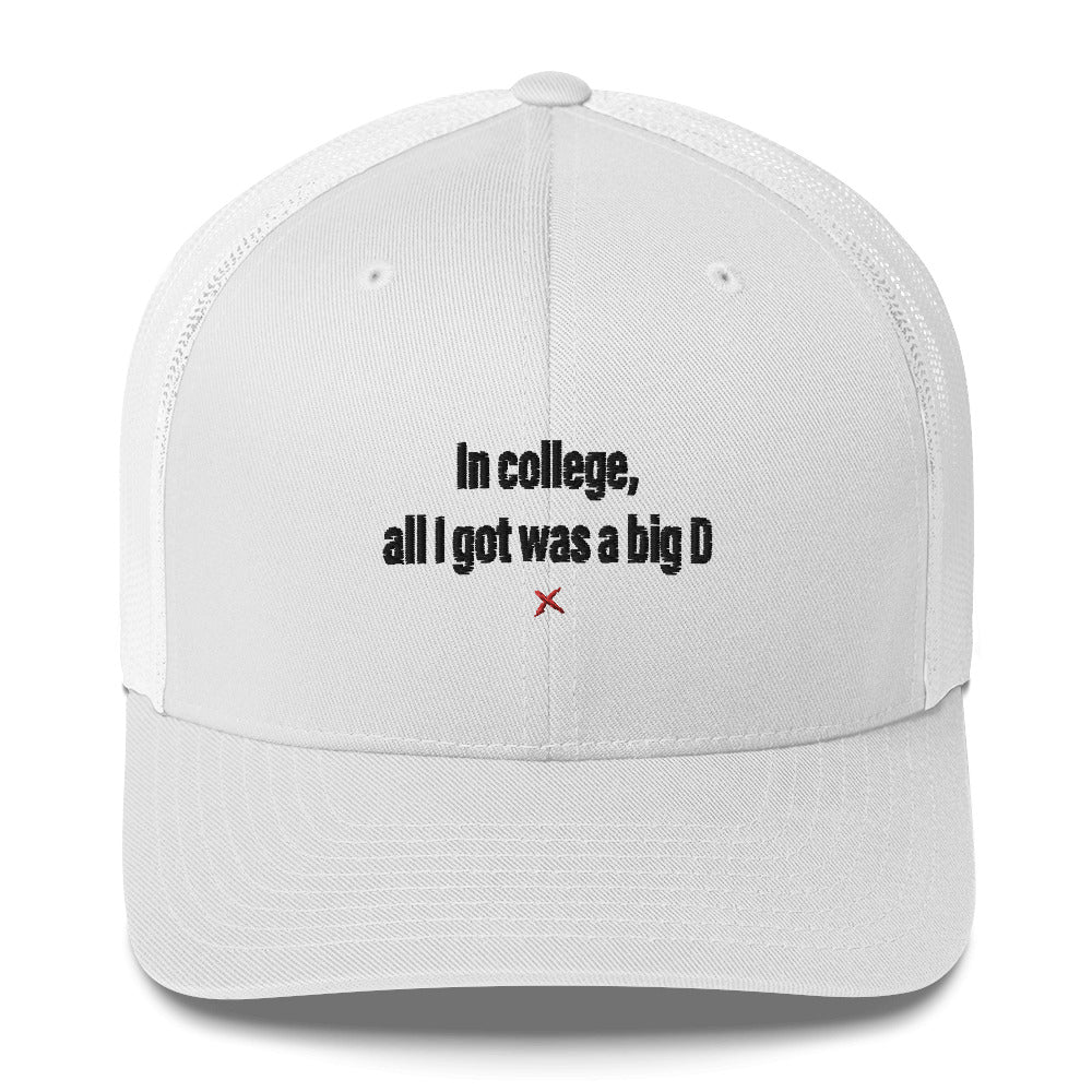 In college, all I got was a big D - Hat