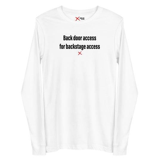 Back door access for backstage access - Longsleeve